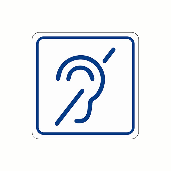 Пиктограмма «Доступность объекта для инвалидов по слуху» (плоская) ТБ-28