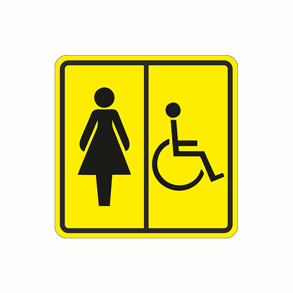 Тактильная табличка "Туалет для инвалидов женский" ТБ-31