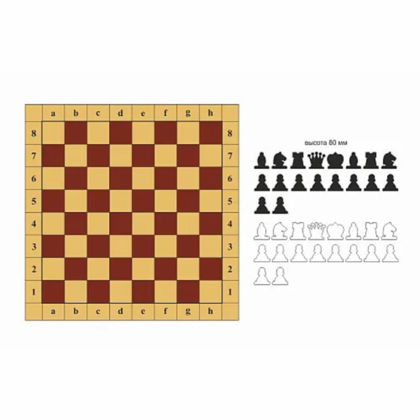 Стенд "Настенная магнитная шахматная доска с фигурами" ШК-02199