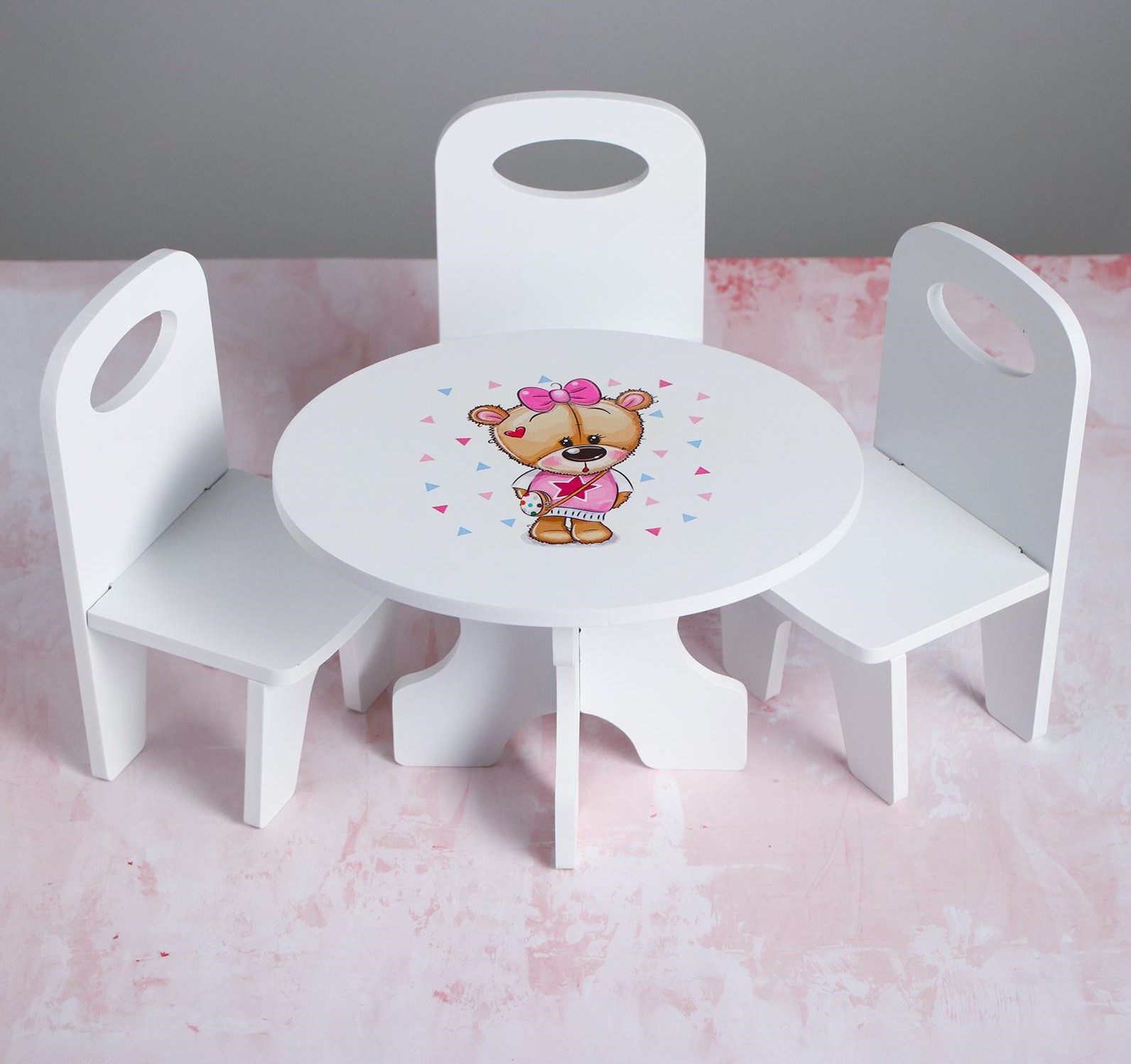 Набор  кукольный стол+стулья «Мишутки»